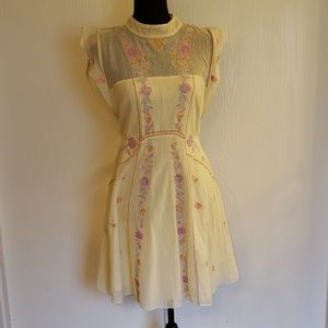 Free People Riviera Yellow meash dress. 6